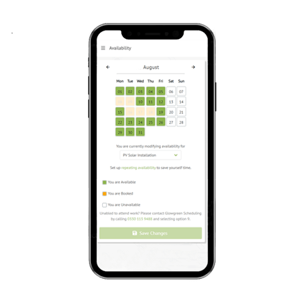 Set you availability on the NEP