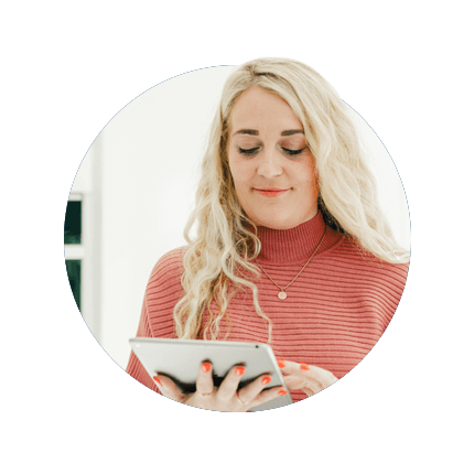 Woman holding tablet